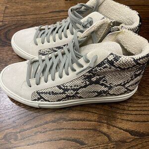 P448 High Top Sneaker Silver Python Snake Leather Size 40 similar to 9.5-10